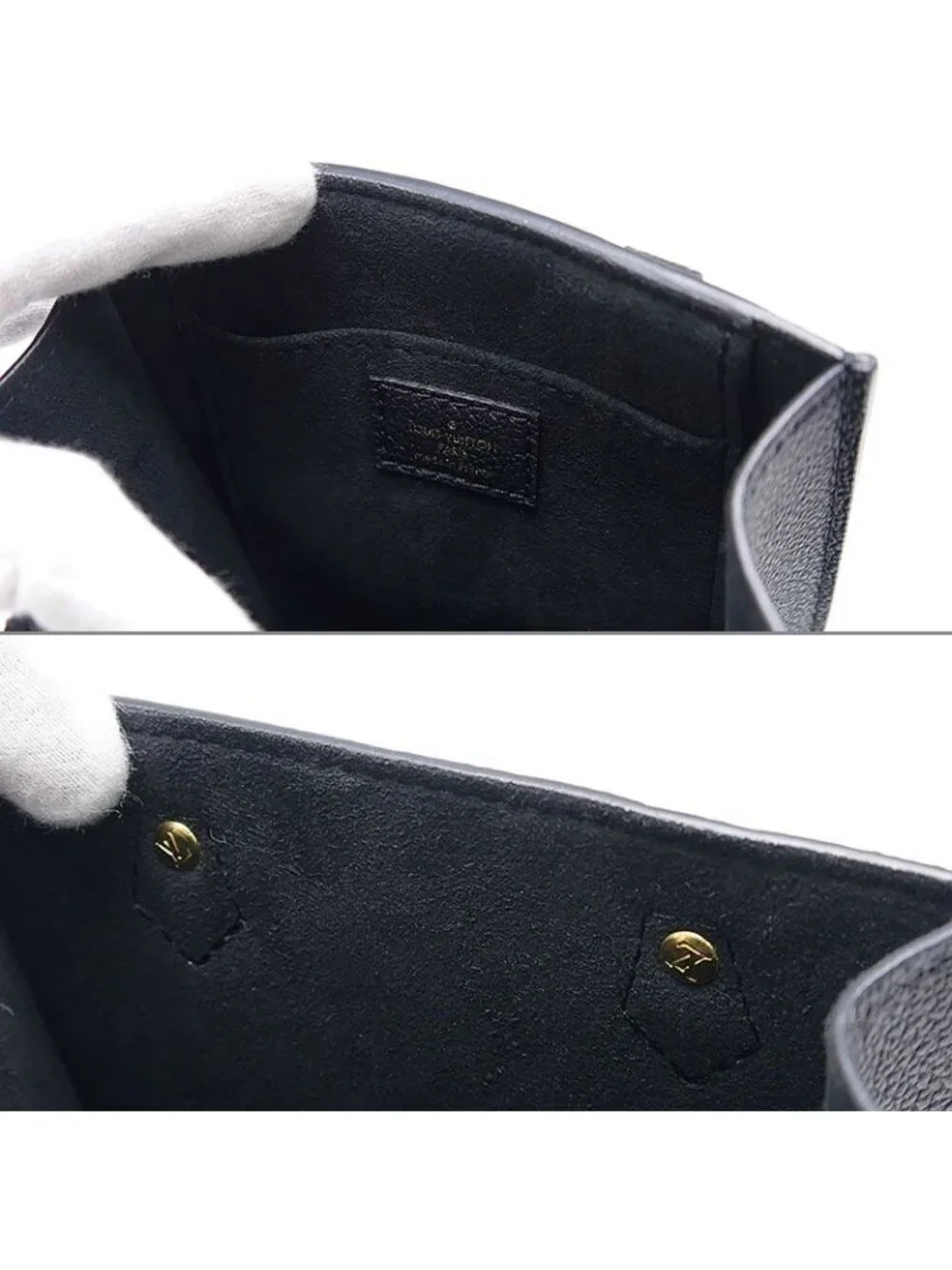 Louis Vuitton LV Petite Sac Plat Noir Empreinte Handbag